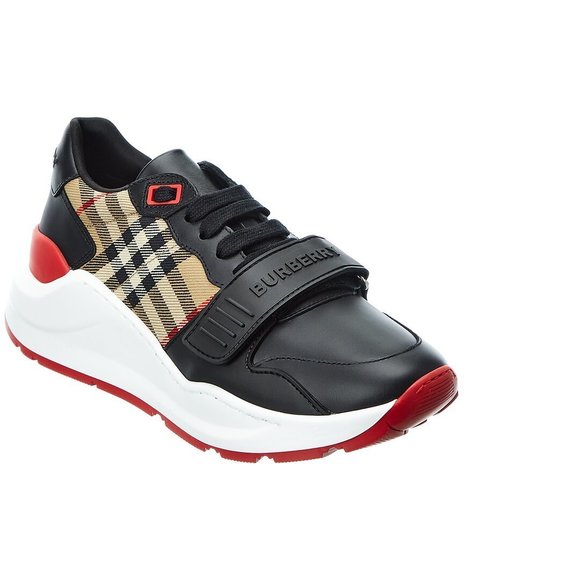 Burberry Vintage Check Canvas & Leather Sneaker - Picture 1 of 6